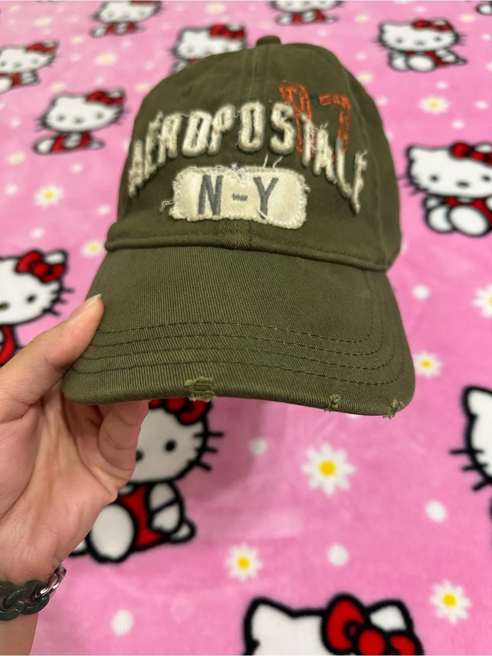 Aeropostale Olive Green NY Patch Dad Hat